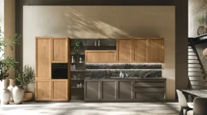 Cucina lineare con anta a telaio Stosa Palio