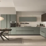 Cucina Infinity Stosa moderna in verde pistacchio