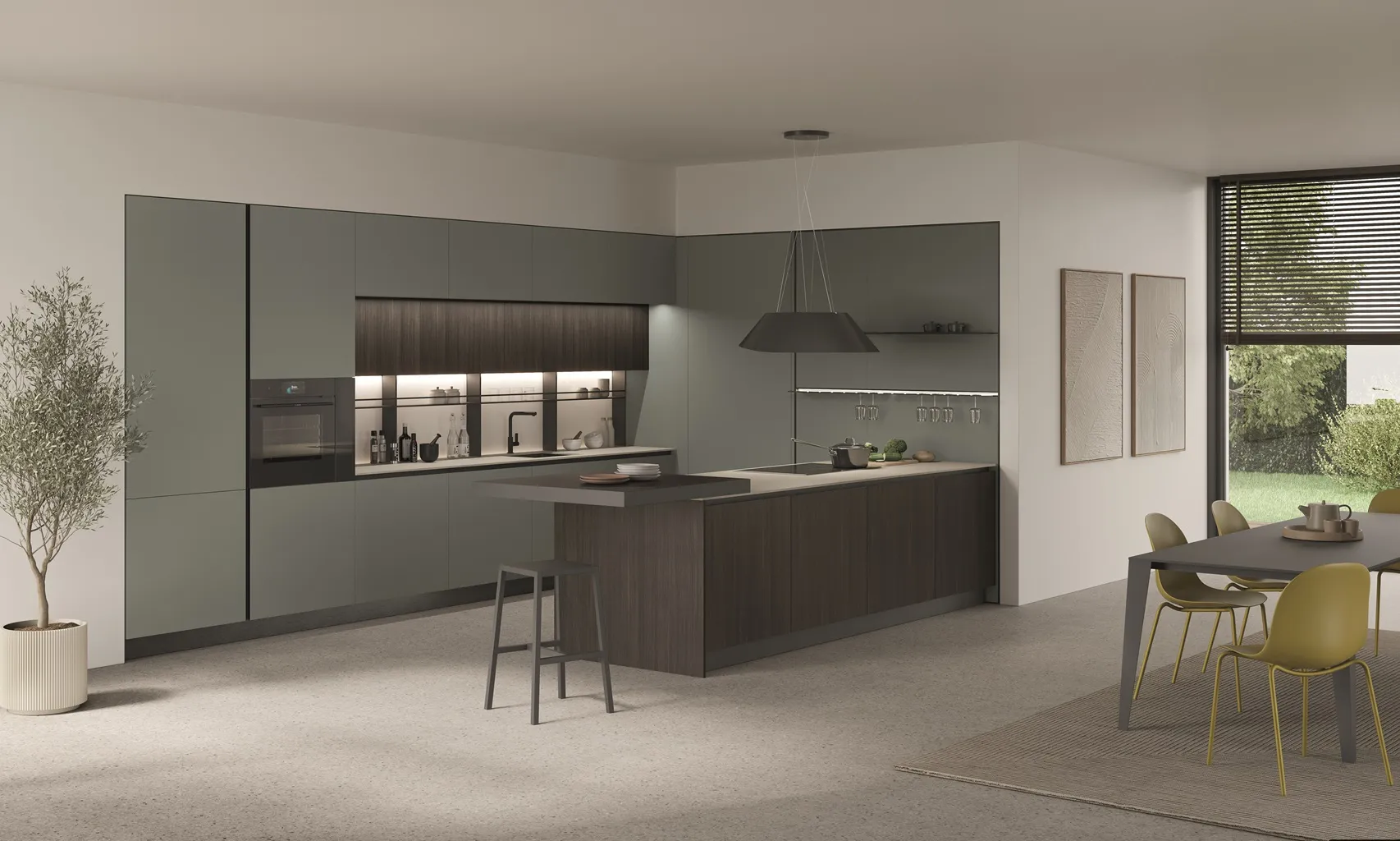 Cucina verde Stosa moderna dal design italiano