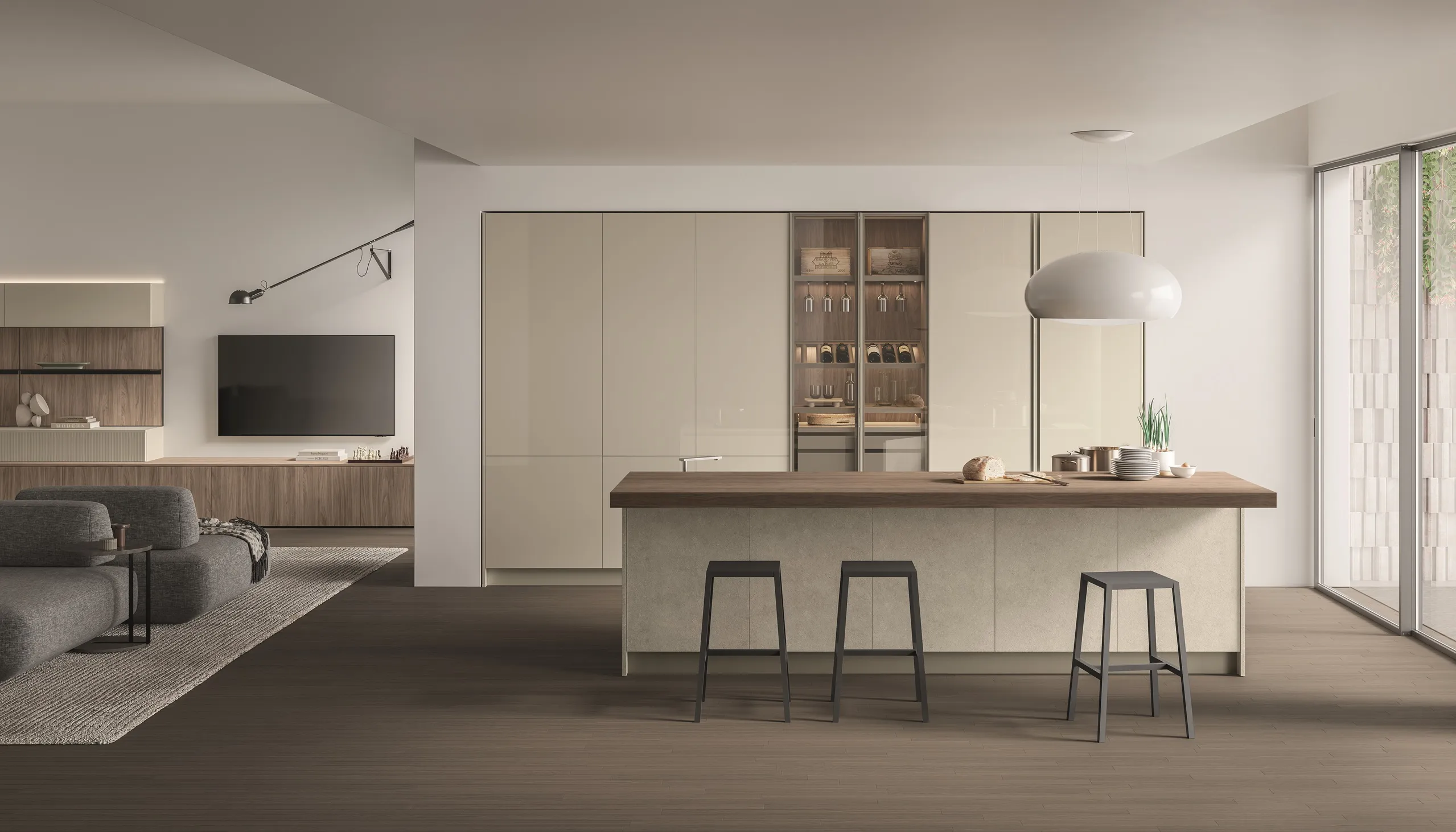 Cucina moderna con isola centrale Aliant e ColorTrend