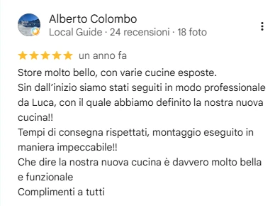 Recensione Google di Alberto Colombo, 5 stelle