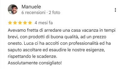 Recensione Google di Manuele, 5 stelle